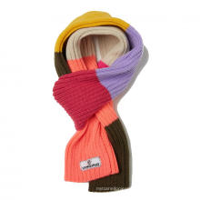 Girl's color block knitted scarves